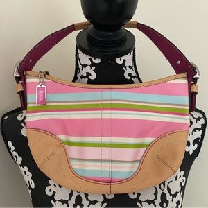 Coach Cotton Leather Hampton Mini Tote